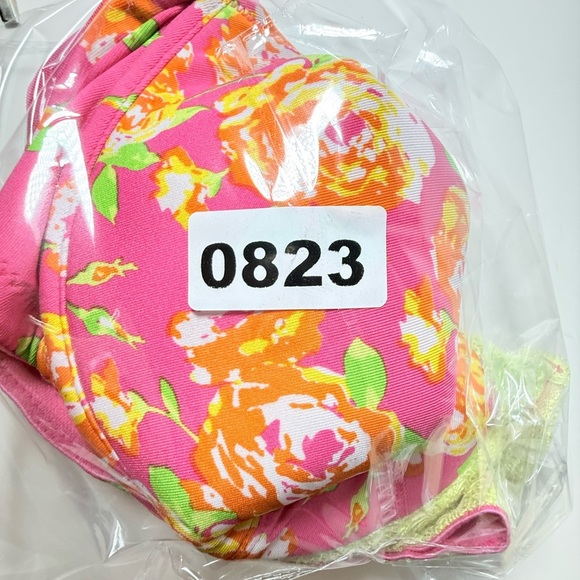 Cacique Pink and Yellow Floral Lace Bra - Picture 10 of 10